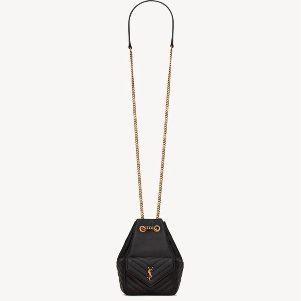Yves Saint Laurent Black Mini Bag with Gold Chain